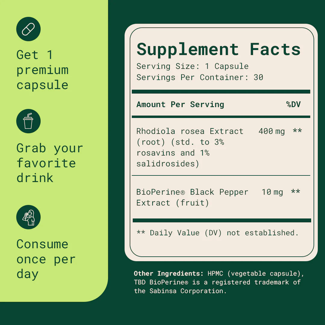 Rhodiola Rosea - Natural Adaptogen Made in USA [400mg]